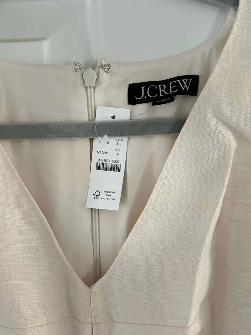 J. Crew Sleeveless V-Neck Midi Dress in Ivory